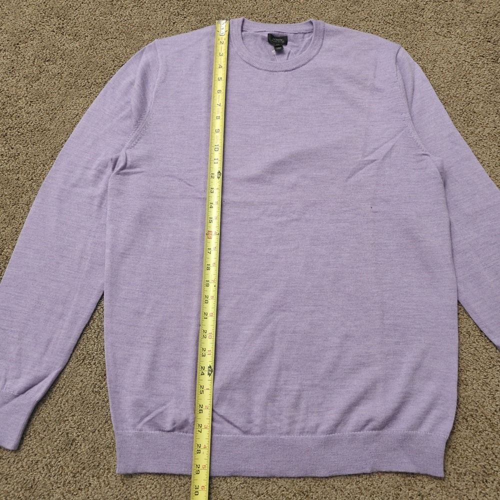 J.Crew Mens Medium Tall Italian Merino Wool Crewneck Sweater Heather Lilac G8278 - Picture 6 of 12